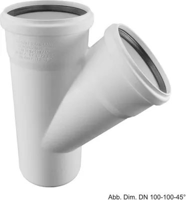 Produktbild von REHAU RAUPIANO PLUS Einfachabzweig, DN 50/50, 45 Grad, 1 Stk.