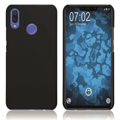 Produktbild von PhoneNatic Case kompatibel mit Huawei P Smart+ - Hülle schwarz gummiert Hard-case Cover