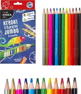 Image de Crayons triangulaires 12 couleurs Kidea