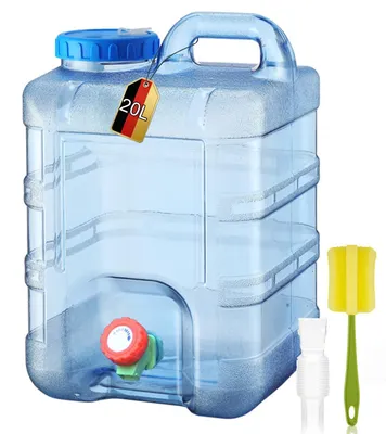 Produktbild von Wasserkanister 20 Liter - Tragbares Wasserreservoir - Mit Hahn - BPA-frei - Robust und Langlebig