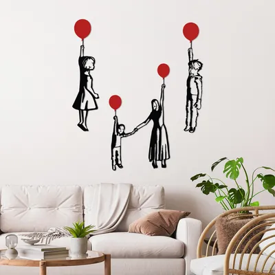 Immagine prodotto di Wallity, Banksy Metal 03, Accessorio decorativo da parete in metallo, nero, 100 % METALLO, 19 x 80 cm