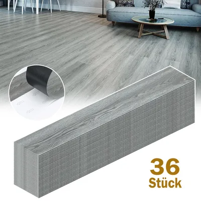Produktbild von 36 Dielen PVC Bodenbelag Selbstklebend Vinylboden Vinyl Fliesen Laminatboden Fußboden Bodenfliesen 5m²