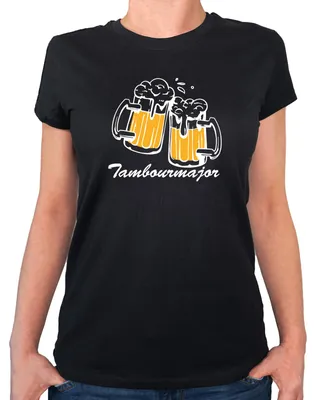 Produktbild von Huuraa Damen T-Shirt Tambourmajor Spielmannszug XS Black Bio Baumwolle Fairtrade Damenshirt Geschenkidee