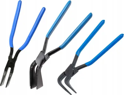 Produktbild von 3-teiliges Blechbiegezangen-Set für 45°, 90°, 180° Biegewinkel, 60 mm Backenbreite