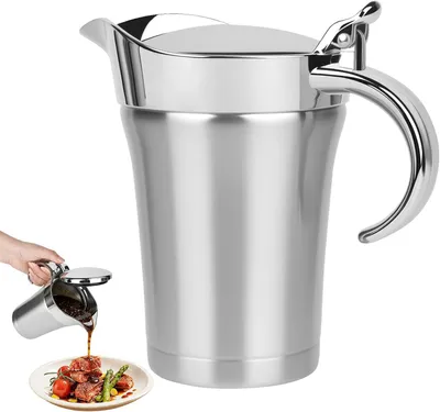 Produktbild von 750ml Edelstahl Thermo Sauciere, Doppelt Isoliert Soßenkanne Tropffreier