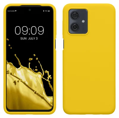 Produktbild von kwmobile Handyhülle für Motorola Moto G54 5G Hülle - Case Silikon - Kabelloses Laden - Schutzhülle Cover in Strahlend Gelb