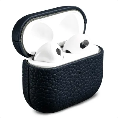 Image de Étui Accezz Echt Leren pour les Apple AirPods 3 - Bleu foncé