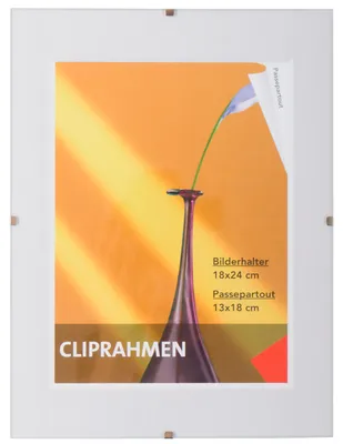 Produktbild von 1 Stück Rahmenloser Bilderrahmen 18x24cm Bilderhalter Fotorahmen Fotohalter Clip-Rahmen