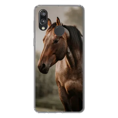 Produktbild von MuchoWow® Handyhülle Schutzhülle Hülle für Huawei P20 Lite (2020) Pferd - Licht - Wald Silikon Softcase Handy Hülle - Kartenhalter