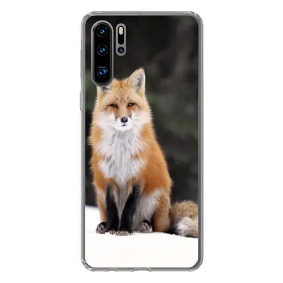 Produktbild von MuchoWow® Handyhülle Schutzhülle Hülle für Huawei P30 Pro Fuchs - Schnee - Rot Silikon Softcase Handy Hülle - Schutzdeckel