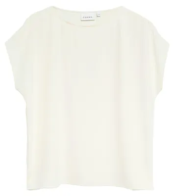 Productafbeelding van Comma damesblouse – korte mouwen, getailleerde schouders, ronde hals