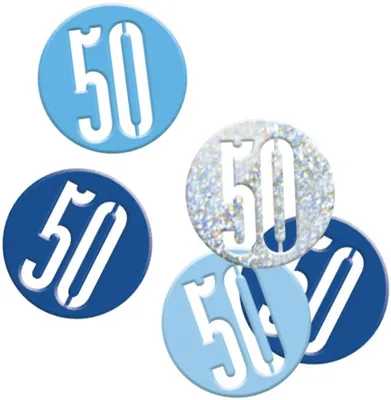Produktbild von Konfetti blau & silber Zahl 50