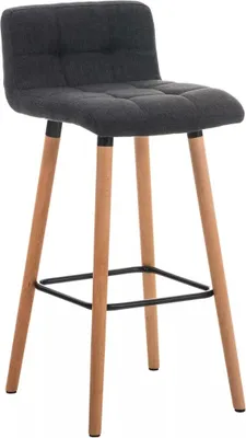 Produktbild von In And OutdoorMatch Luxus Barhocker Cordia - Ergonomisch - Mit Rückenlehne - 1er Set - Barstühle für Küche oder Kantine - Polyester - Schwarz - Sitzhöhe 75cm