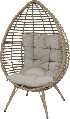 Produktbild von Sessel Stuhl Relax Stuhl Polyrattan Stahlgestell braun 99x91x156cm