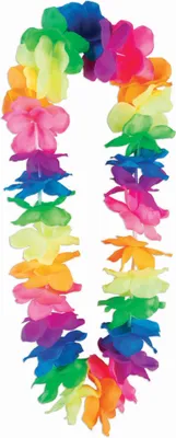 Produktbild von Mehrfarbiger Lei fluoreszierende große Blüten Kostüm Accessoire