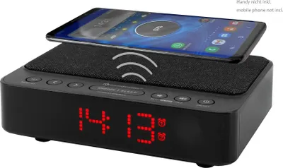 Produktbild von SOUNDMASTER UR124 Schwarz Radiowecker (mit UKW, kabellose Ladefunktion)