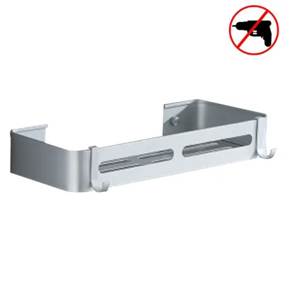 Produktbild von Duschregal Eckablage Duschkorb Duschablagen Ohne Bohren für Bad, Space Aluminium, Matte Finish, Badregal
