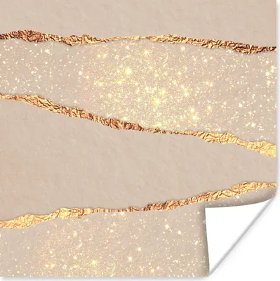 Produktbild von MuchoWow® Poster Luxus - Gold - Glitzer - Design - Abstrakt 75x75 cm - Wand Dekoration