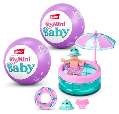 Immagine prodotto di My Mini Baby Serie 2 (2 capsule) di ZURU, capsule sorpresa da collezione, giocattolo per bambine, mini-bambola realistica, set di gioco e accessori