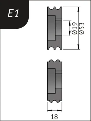 Produktbild von Metallkraft Biegerollensatz Typ E1, Ø 53 x 19 x 18 mm, 3880121