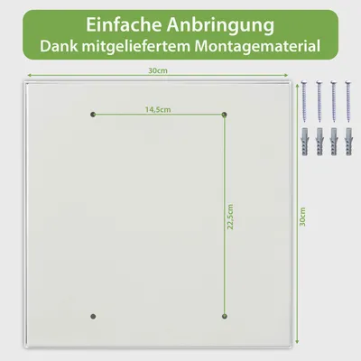 Zdjęcie produktu dla Metalowa szafka na klucze banjado, wymiary 30 x 30 cm, z 32 haczykami, z możliwością wykorzystania jako tablica magnetyczna, korpus czarny, zawiasy po prawej stronie, Fuji [SKGW2 12250]