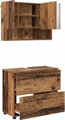 Obrázok produktu pre vidaXL Súprava kúpeľňových nábytkov, 2 kusy, recyklované drevo, 76,5 x 35 x 64 cm