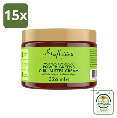 Imagen del producto de 15 unidades de crema para rizos SheaMoisture, con extracto de moringa y aguacate, 326 ml - Paquete de suministro