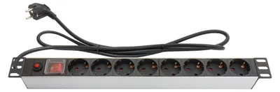 Produktbild von Good Connections 19' 5-fach Steckdosenleiste SchuKo 1HE schwarz