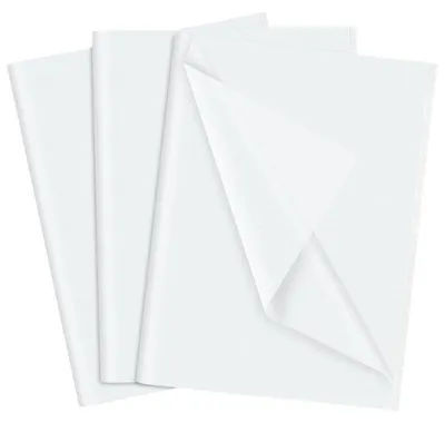 Image de 100 feuilles de papier de soie blanc, format 50 x 70 cm, pour l'emballage de cadeaux