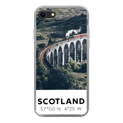 Produktbild von MuchoWow® Handyhülle Schutzhülle Hülle für iPhone SE 2020 Schottland - Zug - Sommer - Eisenbahn Silikon Softcase Handy Hülle - Kartenbesitzer