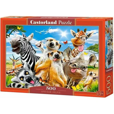 Zdjęcie produktu dla Puzzle 500 elementów „Afrykańskie selfie” Castorland 53568