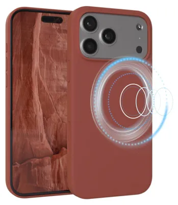 Produktbild von EAZY CASE Silikon MagSafe Handyhülle kompatibel mit Apple iPhone 17 Pro Max Hülle mit Kameraschutz, Silikonhülle, Schutzhülle Rot