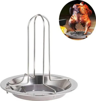 Produktbild von Nicht-Stick Huhn Röster Rack Mit Schüssel Grillen Backen BBQ Küche Zubehör Werkzeug,