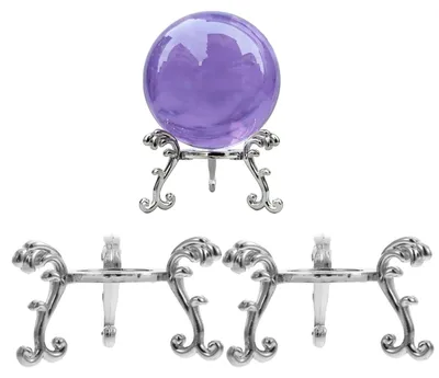 Produktbild von Kristallkugel Ständer - 3er Set aus Metall - Dekorative Halterung - 7x7x4,5 cm