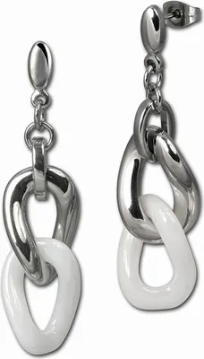 Zdjęcie produktu dla Biżuteria damska Amello ze stali szlachetnej, ceramiczna, srebrna, biała, błyszcząca ESOX06W