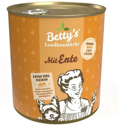 Immagine prodotto di Betty's Landhausküche cibo umido con anatra per cani senza cereali 6x800g