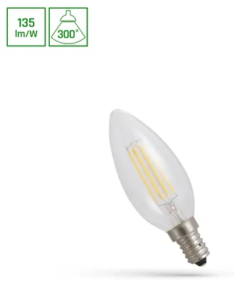 Produktbild von Spectrum LED E14 C35 Filament klar 5,5W = 57W Kerzenform 300° 740lm 230V Neutralweiß 4000K