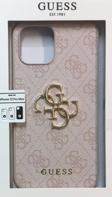 Produktbild von Guess Polyurethan4G Metal Logo Case für iPhone 12 Pro Max Pink