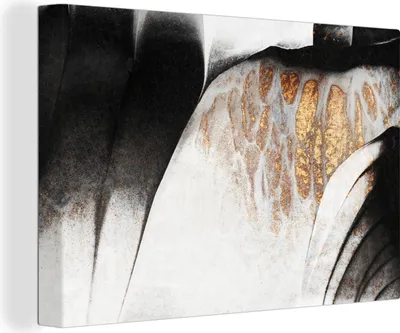 Produktbild von OneMillionCanvasses® - Leinwandbilder - 140x90 cm, Gold - Abstrakt - Design, Wandbilder Kunstdruck Wanddekoration - Foto auf Leinwand - Gemälde auf Holzrahmen