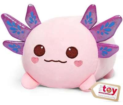 Immagine prodotto di Cuscino peluche Axolotl, 40 cm, rosa-lilla, con orecchie