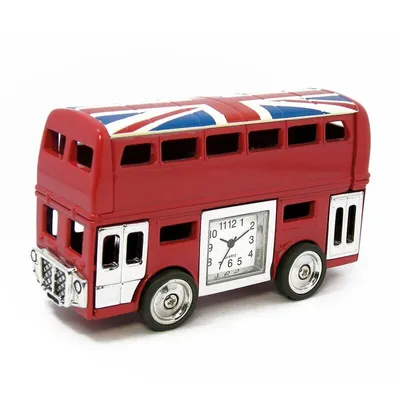 Produktbild von Designer Tischuhr London Bus aus Metall
