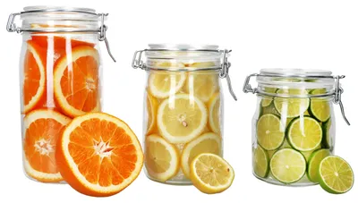 Zdjęcie produktu dla zestaw 3 hermetycznych słoików NORMA 0,75 l 1 l 1,5 l z pokrywką na zawiasach