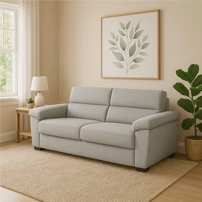 Immagine prodotto di Pacecos - Divano Letto 3 Posti, 225x95 cm Grigio Chiaro, Sfoderabile  Italy