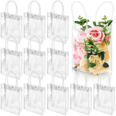 Zdjęcie produktu dla Torebki prezentowe przezroczyste PVC 20x15x7 cm z uchwytem 24 szt.