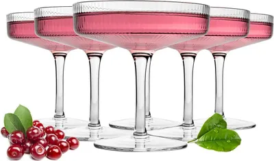 Obrázek produktu pro 6 sklenic na margaritu Marguerita Sklenice na margaritu Sklenice na koktejly Sklenice na margaritu Reliéfní sklenice