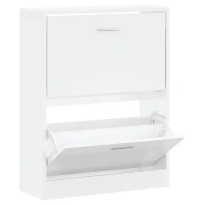 Produktbild von Schuhschrank Hochglanz-Weiß 63x24x81 cm Holzwerkstoff