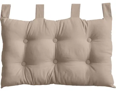 Image de Coussin de tête de lit en coton avec pattes boutonnées