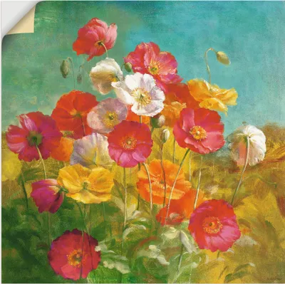 Produktbild von ARTland Wandbild, selbstklebend Mohnblumenfeld Größe: 50x50 cm