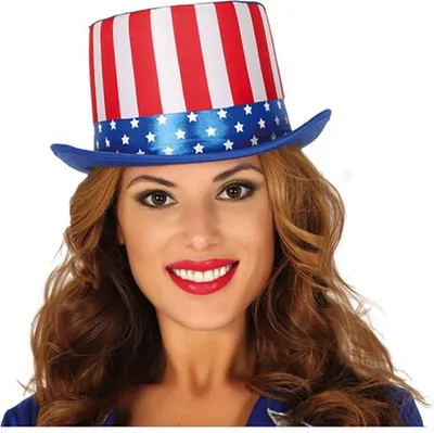 Obrázek produktu pro Amerika Top Hat Patriots Accessory Carnival Red Blue Stars Stripes USA Costume Innovation Strong Party Hat Independence Day Elegance Modern