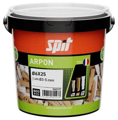 Image de Cheville plastique universelle ARPON 6x25mm seau de 800 - SPIT - 060127